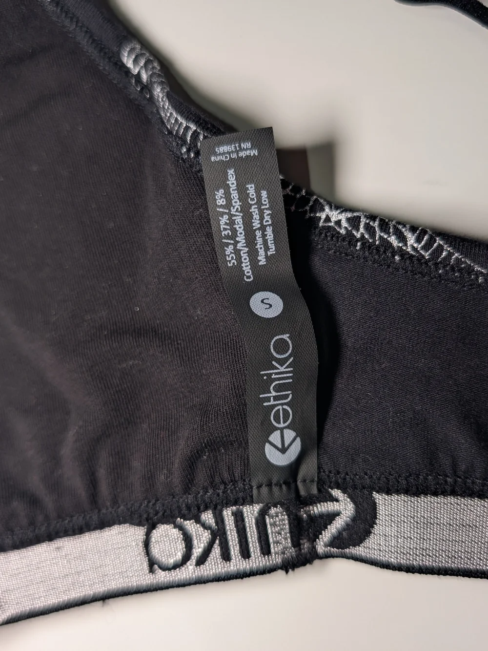 Ethika Black & White Snake Print Girls Sports Bra